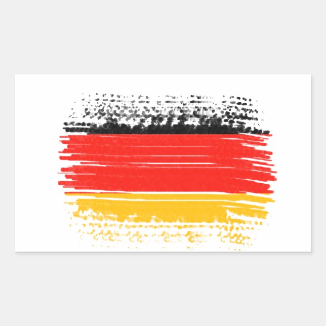 Sticker Rectangulaire Drapeau allemand (Devant)