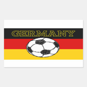 Sticker Rectangulaire Drapeau allemand avec football