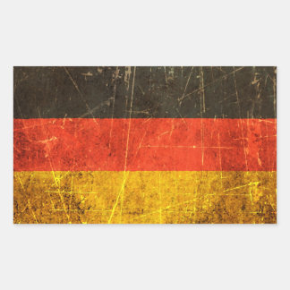 Sticker Rectangulaire Drapeau allemand Vintage rayé et usé