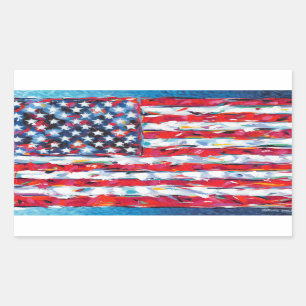 Sticker Rectangulaire Drapeau américain