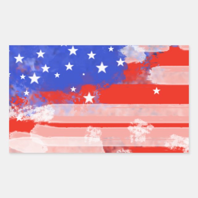 Sticker Rectangulaire Drapeau américain (Devant)