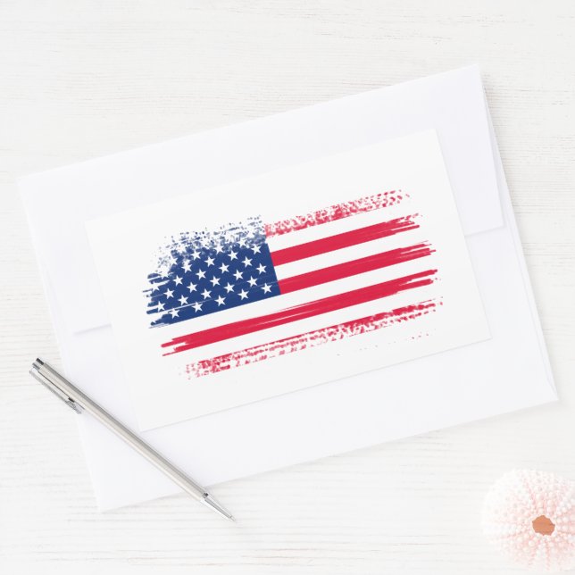 Sticker Rectangulaire Drapeau américain (Enveloppe)