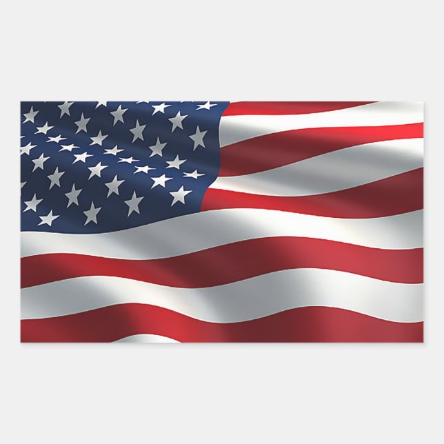 Sticker Rectangulaire Drapeau américain (Devant)
