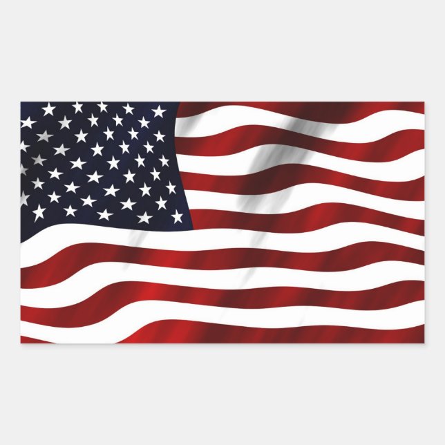 Sticker Rectangulaire Drapeau Américain (Devant)