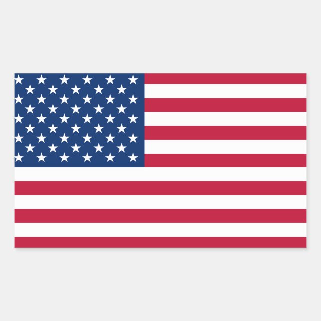 Sticker Rectangulaire Drapeau américain (Devant)