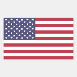 Sticker Rectangulaire Drapeau américain/américain, États-Unis/États-Unis