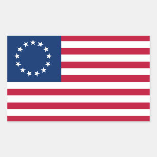 Sticker Rectangulaire Drapeau américain Betsy Ross