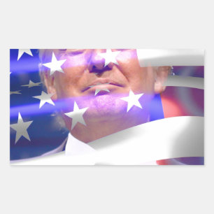 Sticker Rectangulaire drapeau américain donald trump