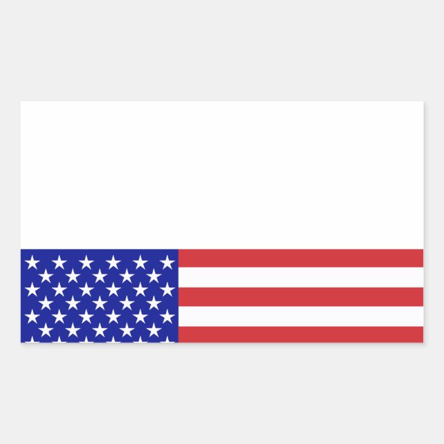 Sticker Rectangulaire Drapeau américain - Écrivez votre propre texte (Devant)
