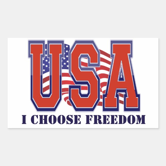 Sticker Rectangulaire Drapeau américain Liberté patriotique (Devant)
