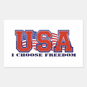 Sticker Rectangulaire Drapeau américain Liberté patriotique