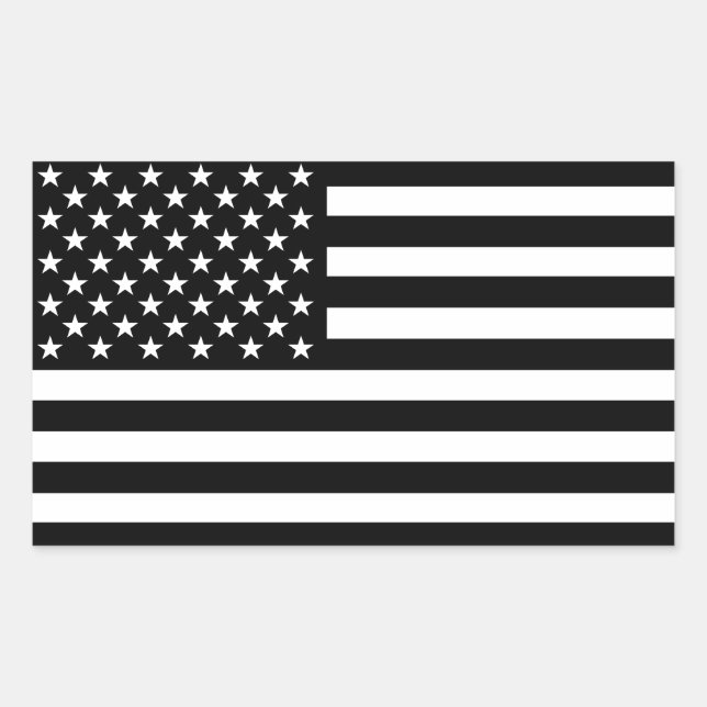 Sticker Rectangulaire Drapeau américain noir (Devant)