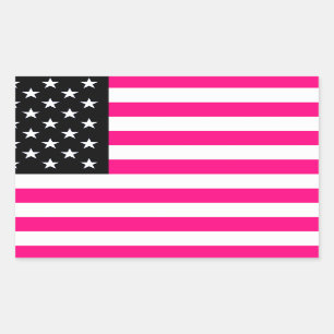 Sticker Rectangulaire drapeau américain rose