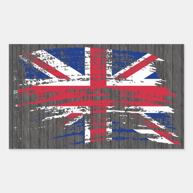 Sticker Rectangulaire Drapeau anglais cool (Devant)