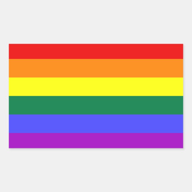 Sticker Rectangulaire Drapeau arc-en-ciel LGBT Pride (Devant)