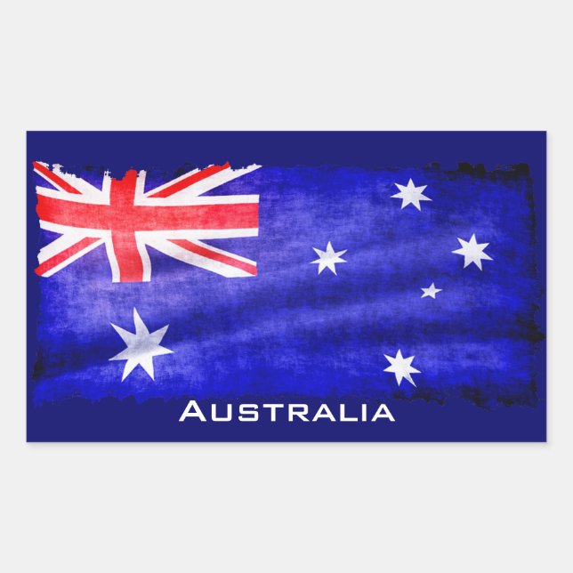 Sticker Rectangulaire Drapeau australien, drapeau australien, drapeau pa (Devant)