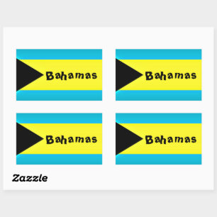 Sticker Rectangulaire Drapeau Bahamas
