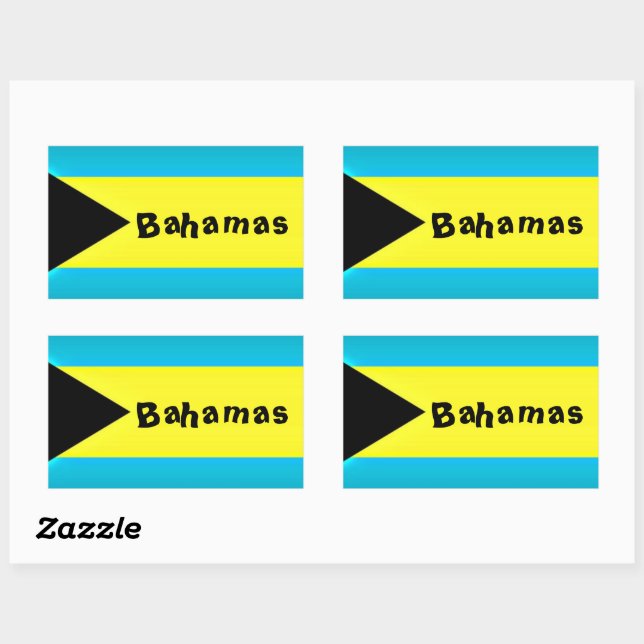 Sticker Rectangulaire Drapeau Bahamas (Feuille)