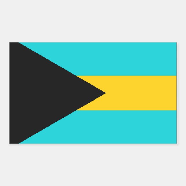 Sticker Rectangulaire Drapeau Bahamas (Devant)
