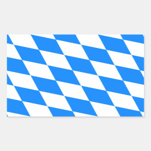 Sticker Rectangulaire Drapeau bavarois - Bayerische Flagge
