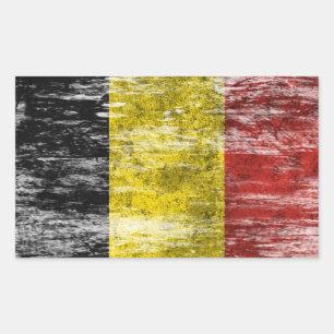 Sticker Rectangulaire Drapeau belge soufflé et porté