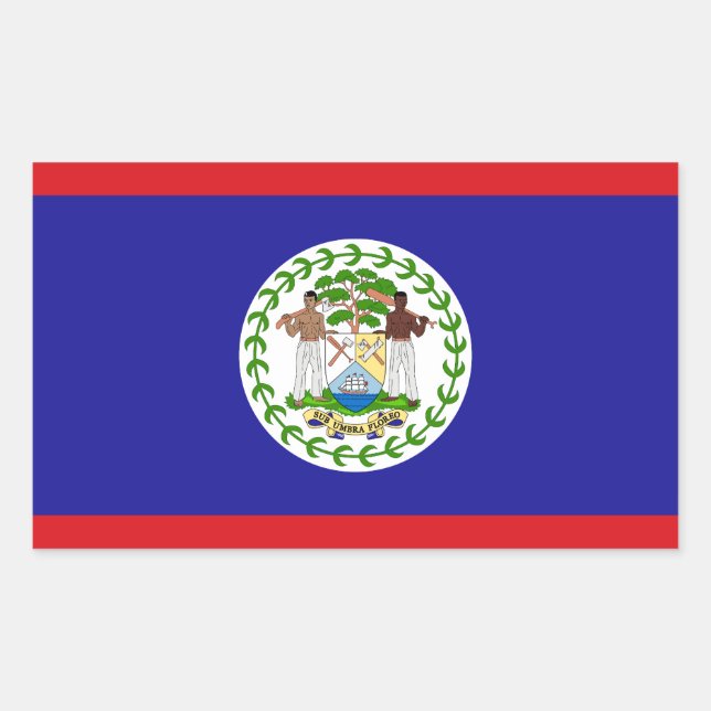 Sticker Rectangulaire Drapeau bélizien (Devant)