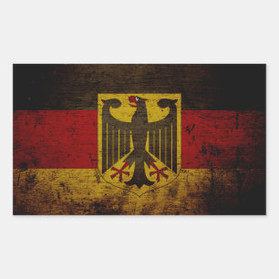 Sticker Rectangulaire Drapeau Black Grunge Allemagne