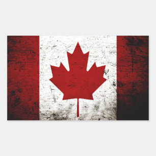 Sticker Rectangulaire Drapeau Black Grunge Canada