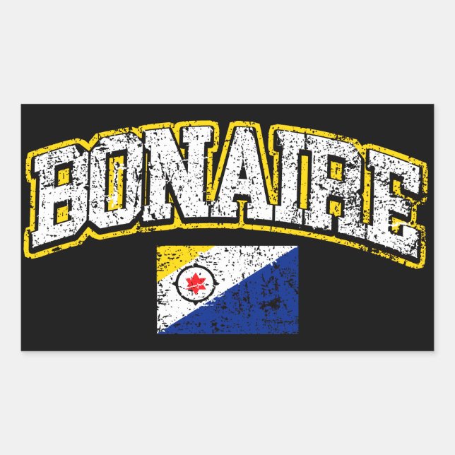 Sticker Rectangulaire Drapeau Bonaire (Devant)