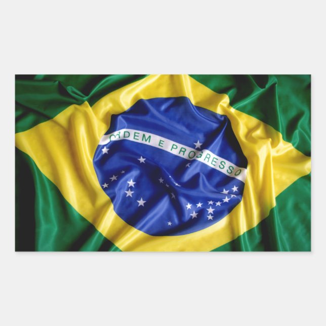 Sticker Rectangulaire Drapeau brésilien (Devant)