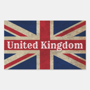 Sticker Rectangulaire Drapeau britannique en détresse