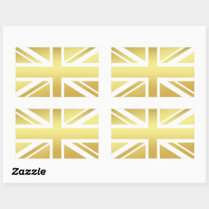 Sticker Rectangulaire Drapeau britannique Golden Union Jack