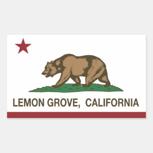Sticker Rectangulaire Drapeau californien Lemon Grove