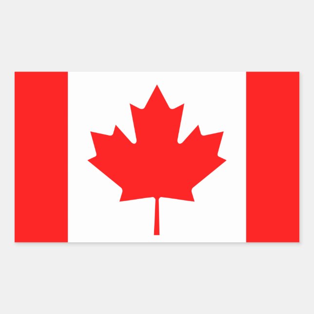 Sticker Rectangulaire Drapeau canadien (Devant)