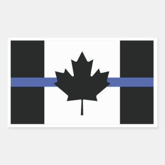 Sticker Rectangulaire Drapeau canadien avec ligne bleue, Ligne bleue min