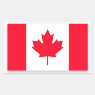 Sticker Rectangulaire Drapeau canadien. CANADA.