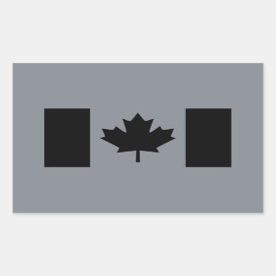 Sticker Rectangulaire Drapeau canadien élégant en noir