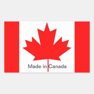 Sticker Rectangulaire Drapeau canadien, fabriqué au Canada