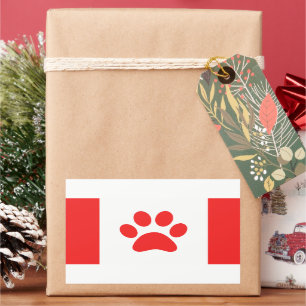 Sticker Rectangulaire Drapeau canadien Funny Paw