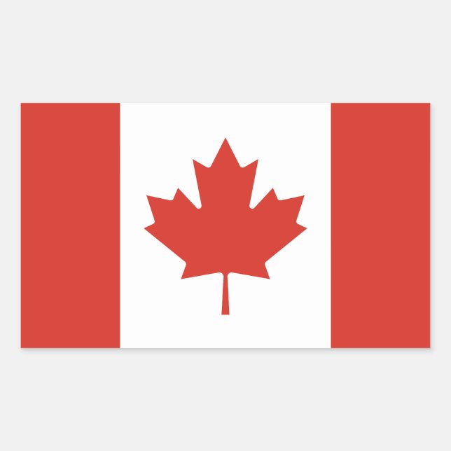 Sticker Rectangulaire Drapeau canadien patriotique (Devant)