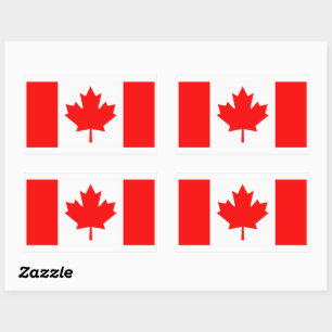 Sticker Rectangulaire Drapeau canadien Red Graphisme