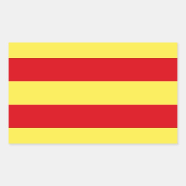 Sticker Rectangulaire Drapeau Catalogne (Espagne) (Devant)