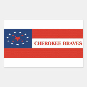 Sticker Rectangulaire Drapeau Cherokee Braves, États-Unis