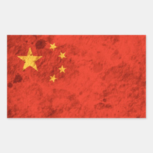 Sticker Rectangulaire Drapeau chinois robuste