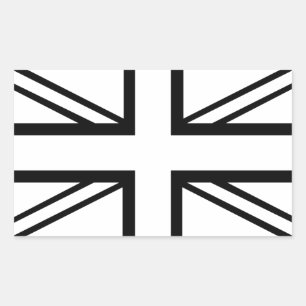 Sticker Rectangulaire Drapeau classique noir et blanc d'Union Jack les