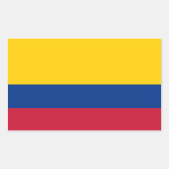 Sticker Rectangulaire Drapeau Colombie (Devant)