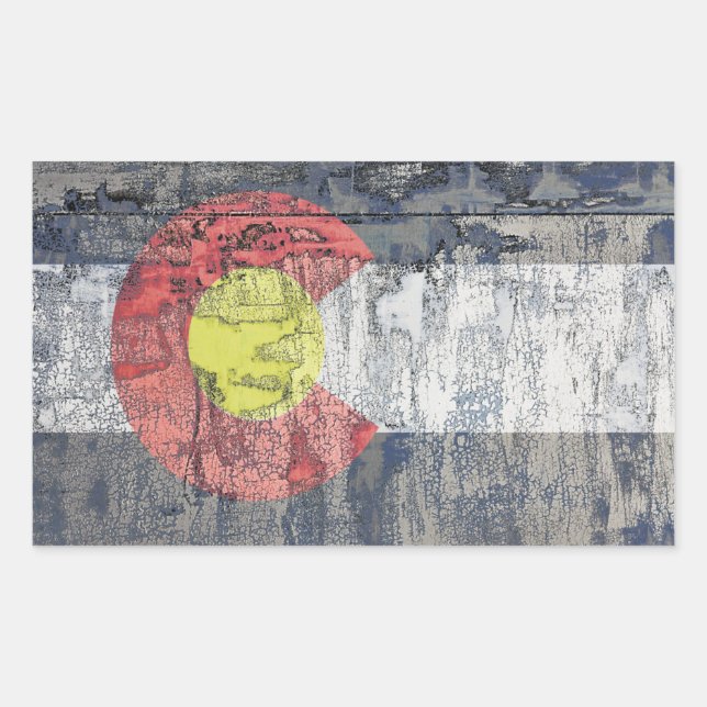 Sticker Rectangulaire drapeau colorado mur texturé (Devant)