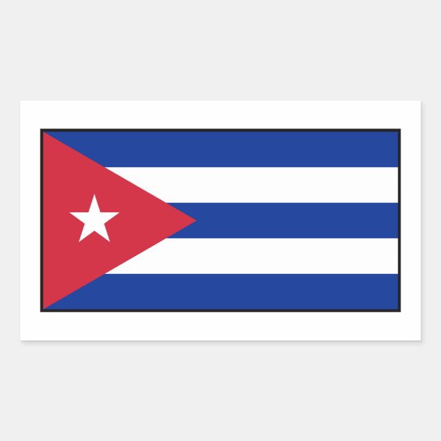 Sticker Rectangulaire Drapeau cubain (Devant)