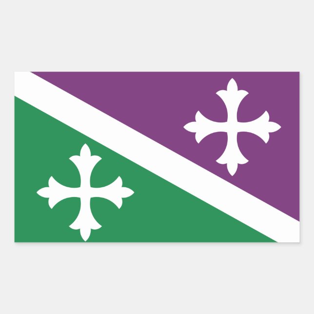 Sticker Rectangulaire Drapeau d'Adjuntas, Porto Rico (Devant)