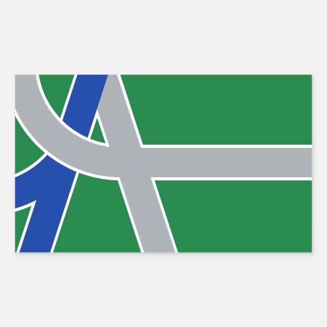 Sticker Rectangulaire Drapeau d'Albany, Oregon (Devant)